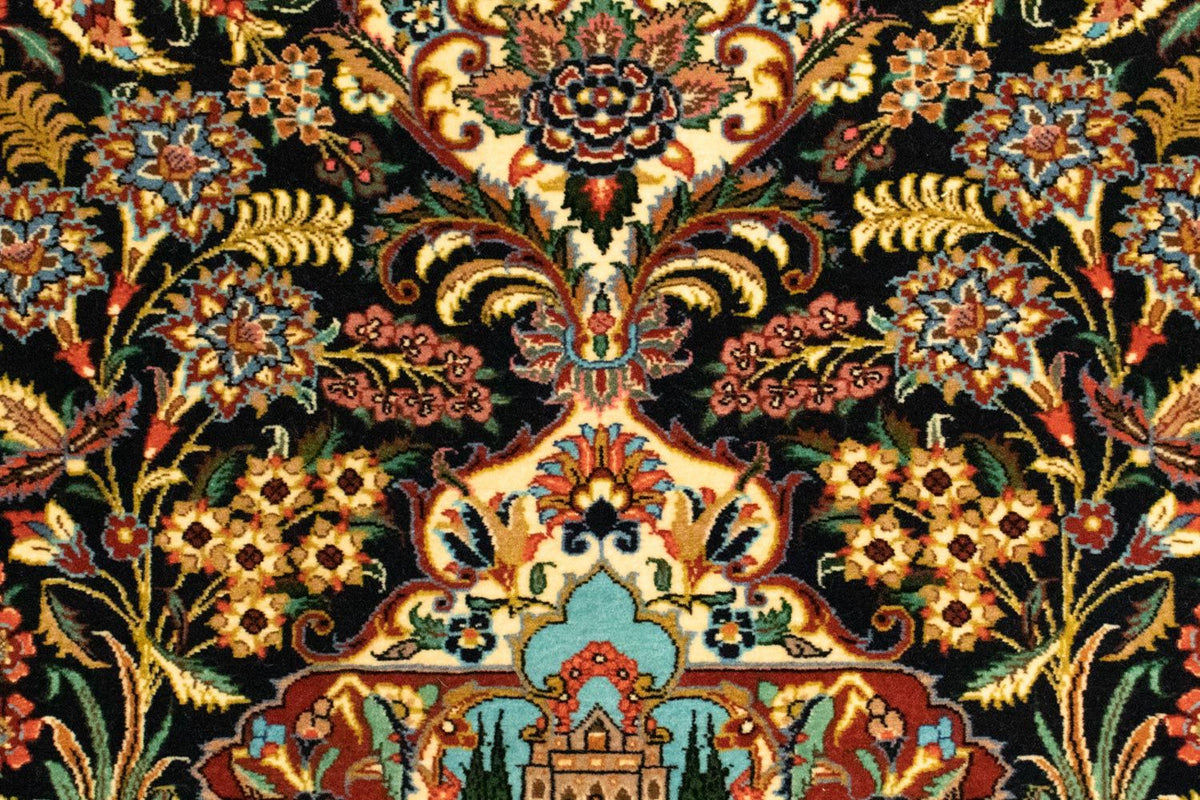 Perzisch tapijt - Ghom - 153 x 102 cm - zwart