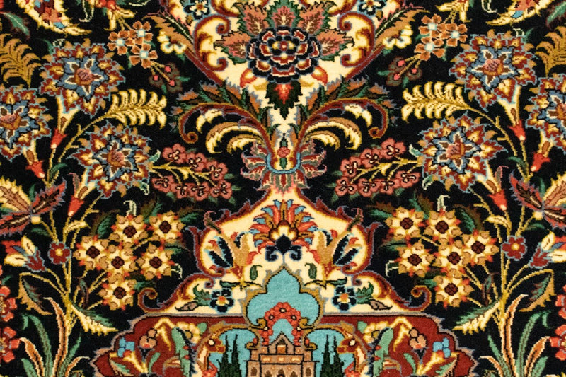 Perzisch tapijt - Ghom - 153 x 102 cm - zwart