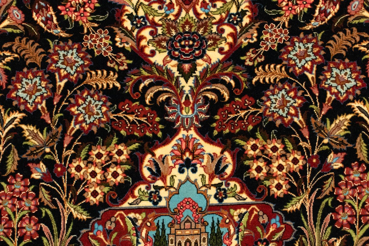 Perzisch tapijt - Ghom - 156 x 102 cm - zwart