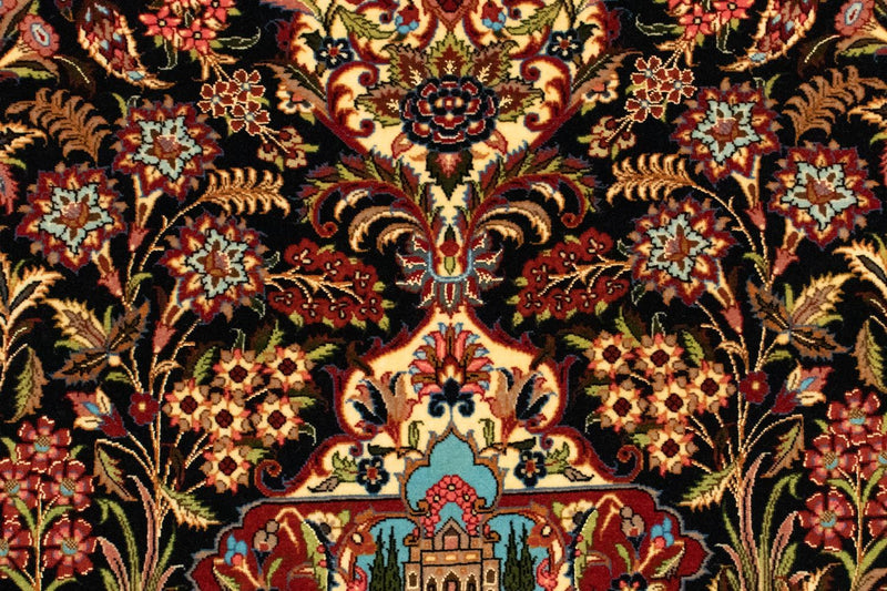 Perzisch tapijt - Ghom - 156 x 102 cm - zwart