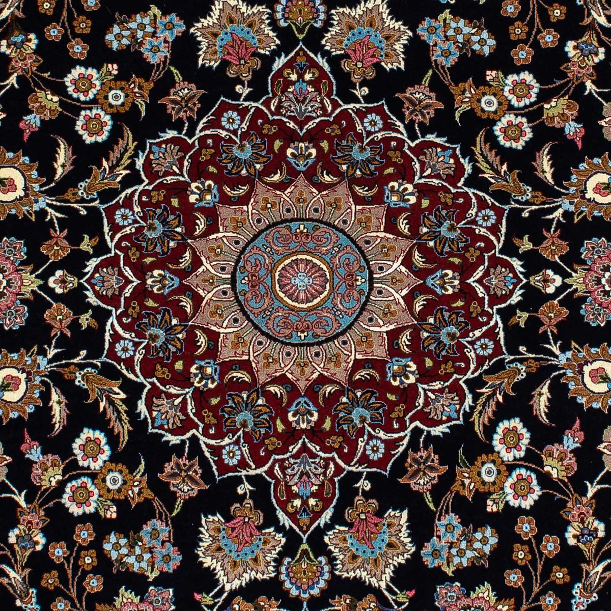 Perzisch tapijt - Ghom - 212 x 140 cm - donkerblauw