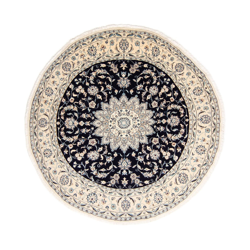 Perzisch tapijt - Nain rond  - 250 x 250 cm - donkerblauw