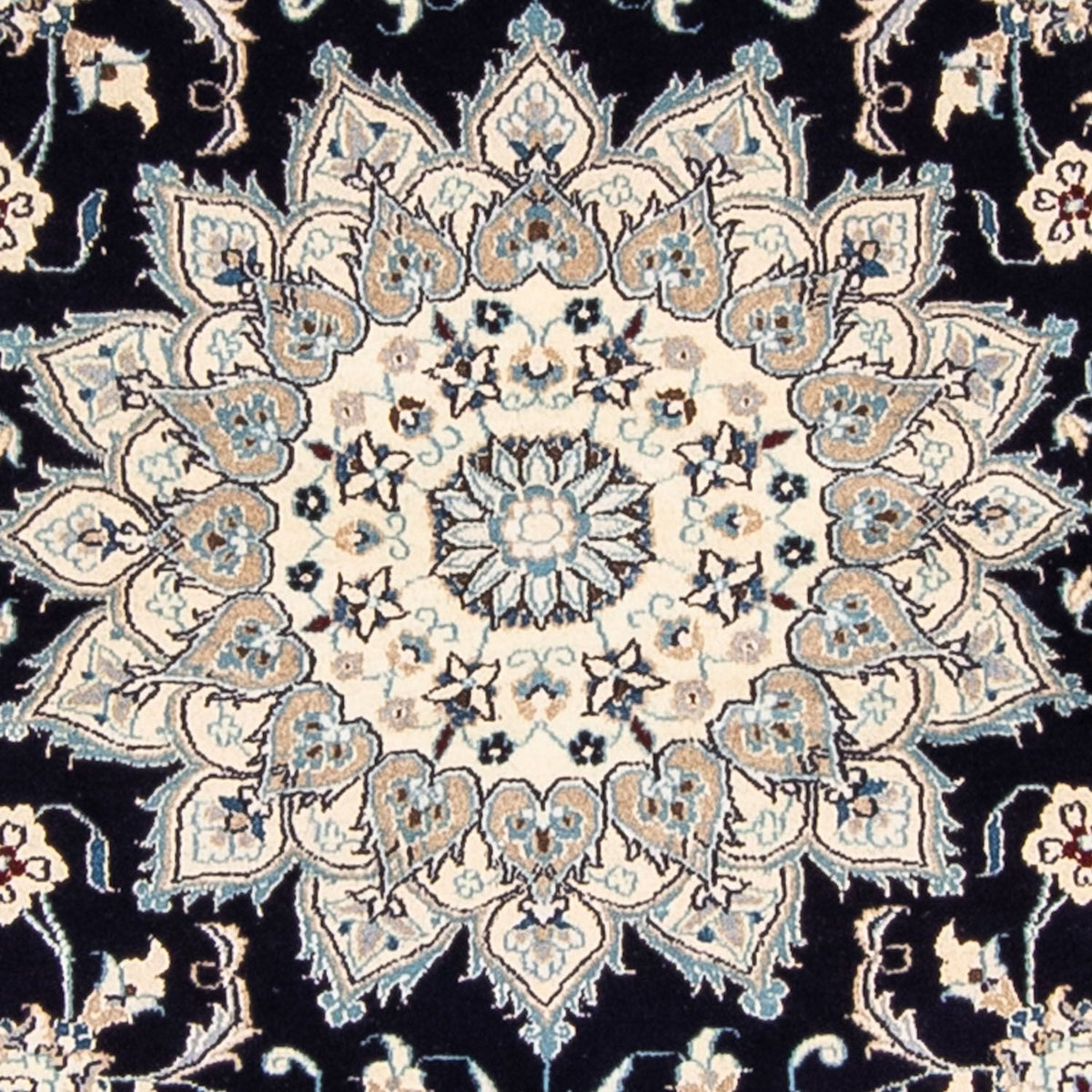 Perzisch tapijt - Nain rond  - 250 x 250 cm - donkerblauw