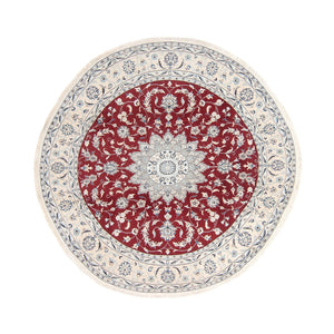Perzisch tapijt - Nain rond  - 250 x 250 cm - donkerrood