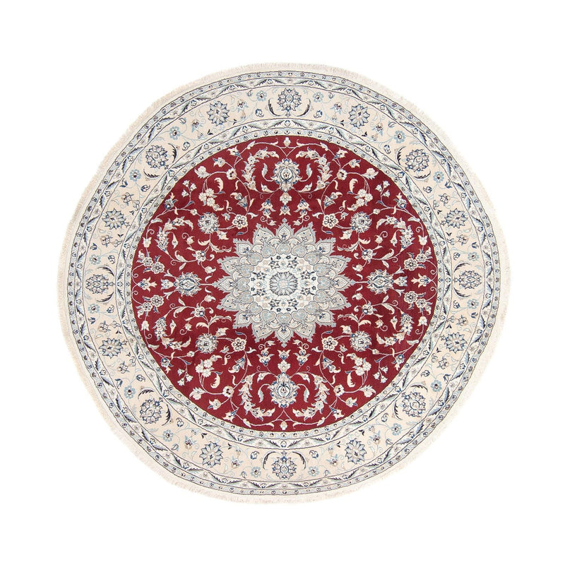 Perzisch tapijt - Nain rond  - 250 x 250 cm - donkerrood