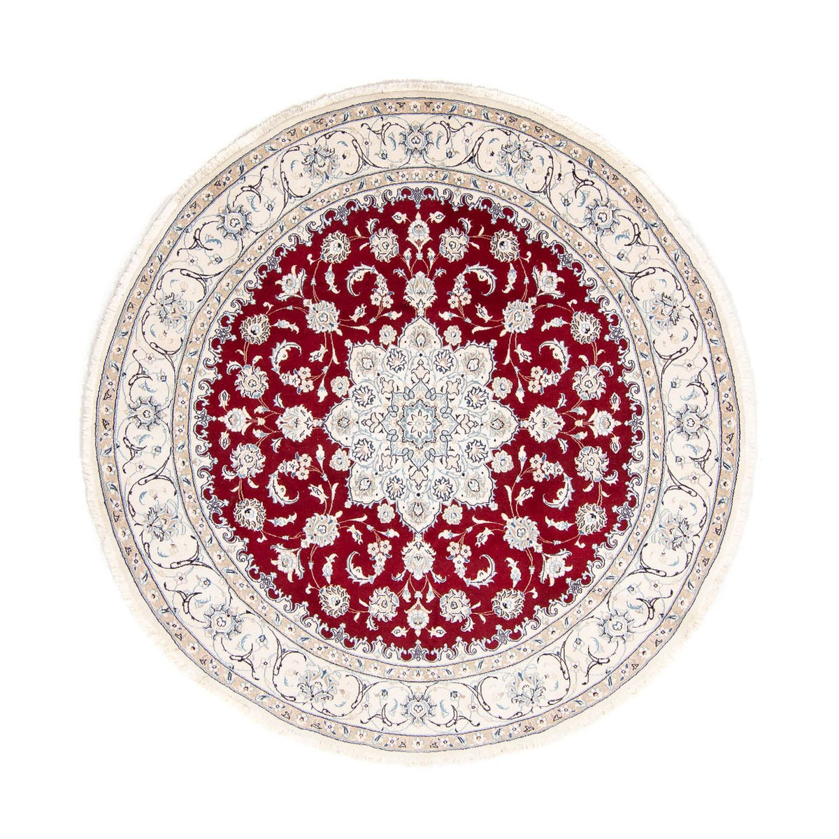 Perzisch tapijt - Nain rond  - 245 x 245 cm - donkerrood