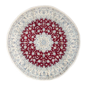 Perzisch tapijt - Nain rond  - 290 x 290 cm - donkerrood