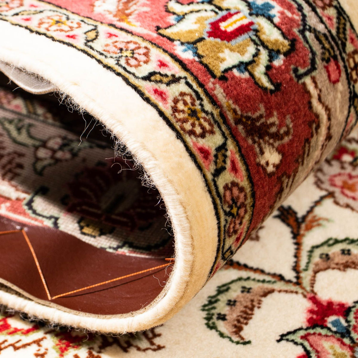 Loper Perzisch tapijt - Tabriz - Royal - 297 x 73 cm - beige