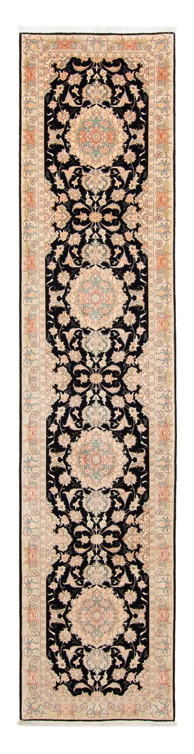 Loper Perzisch tapijt - Tabriz - Royal - 417 x 87 cm - donkerblauw
