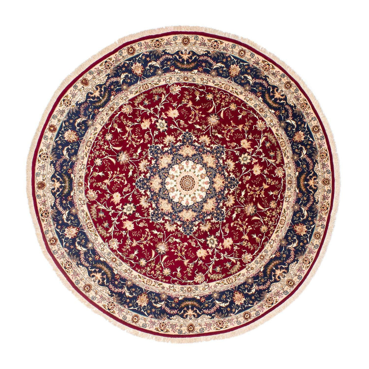 Perzisch tapijt - Tabriz - Royal rond  - 250 x 250 cm - donkerrood