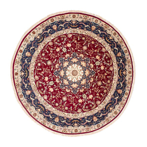 Perzisch tapijt - Tabriz - Royal rond  - 250 x 250 cm - donkerrood