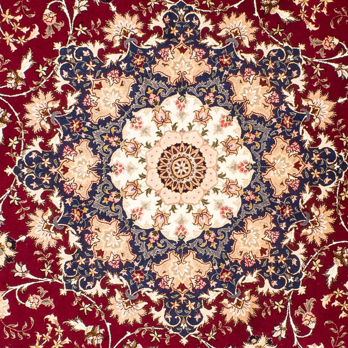 Perzisch tapijt - Tabriz - Royal rond  - 250 x 250 cm - donkerrood