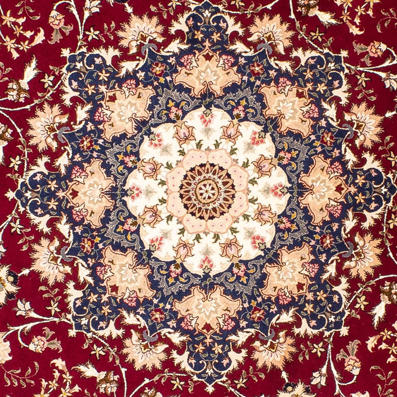 Perzisch tapijt - Tabriz - Royal rond  - 250 x 250 cm - donkerrood