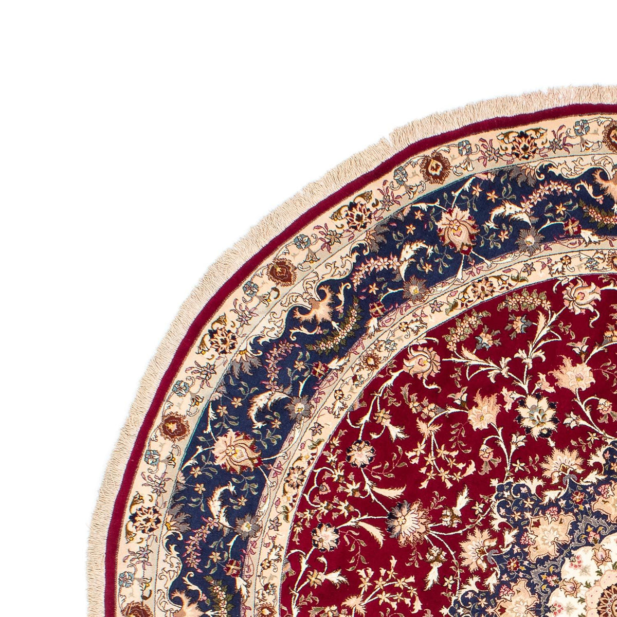 Perzisch tapijt - Tabriz - Royal rond  - 250 x 250 cm - donkerrood