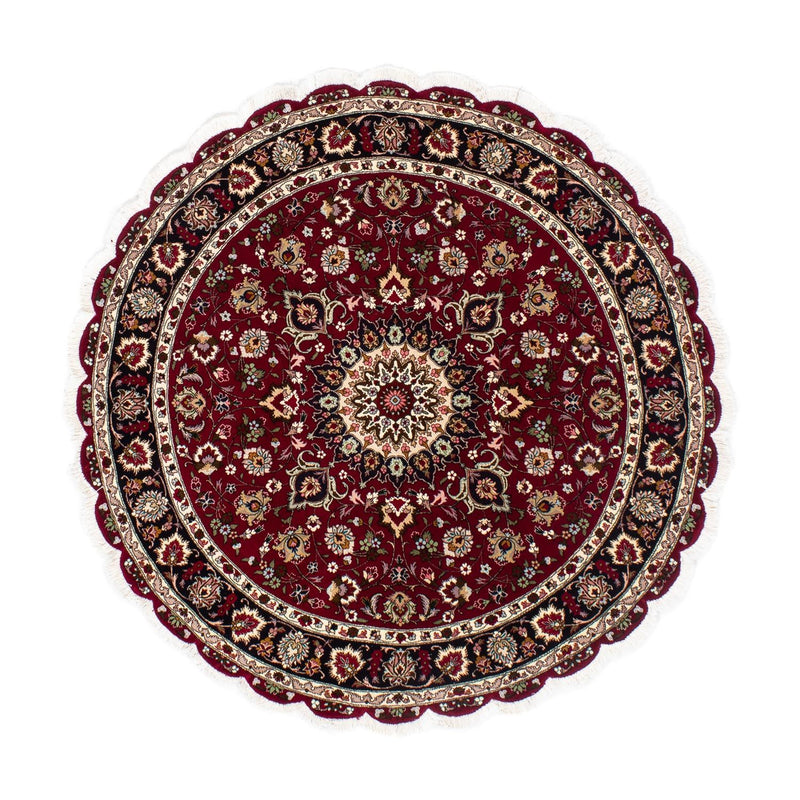 Perzisch tapijt - Tabriz - Royal rond  - 150 x 150 cm - donkerrood