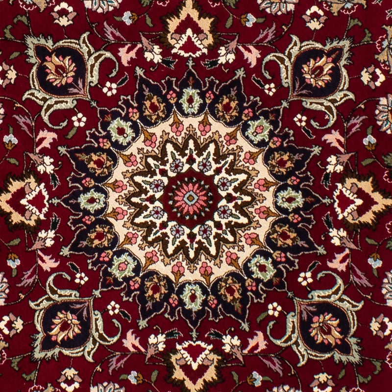 Perzisch tapijt - Tabriz - Royal rond  - 150 x 150 cm - donkerrood