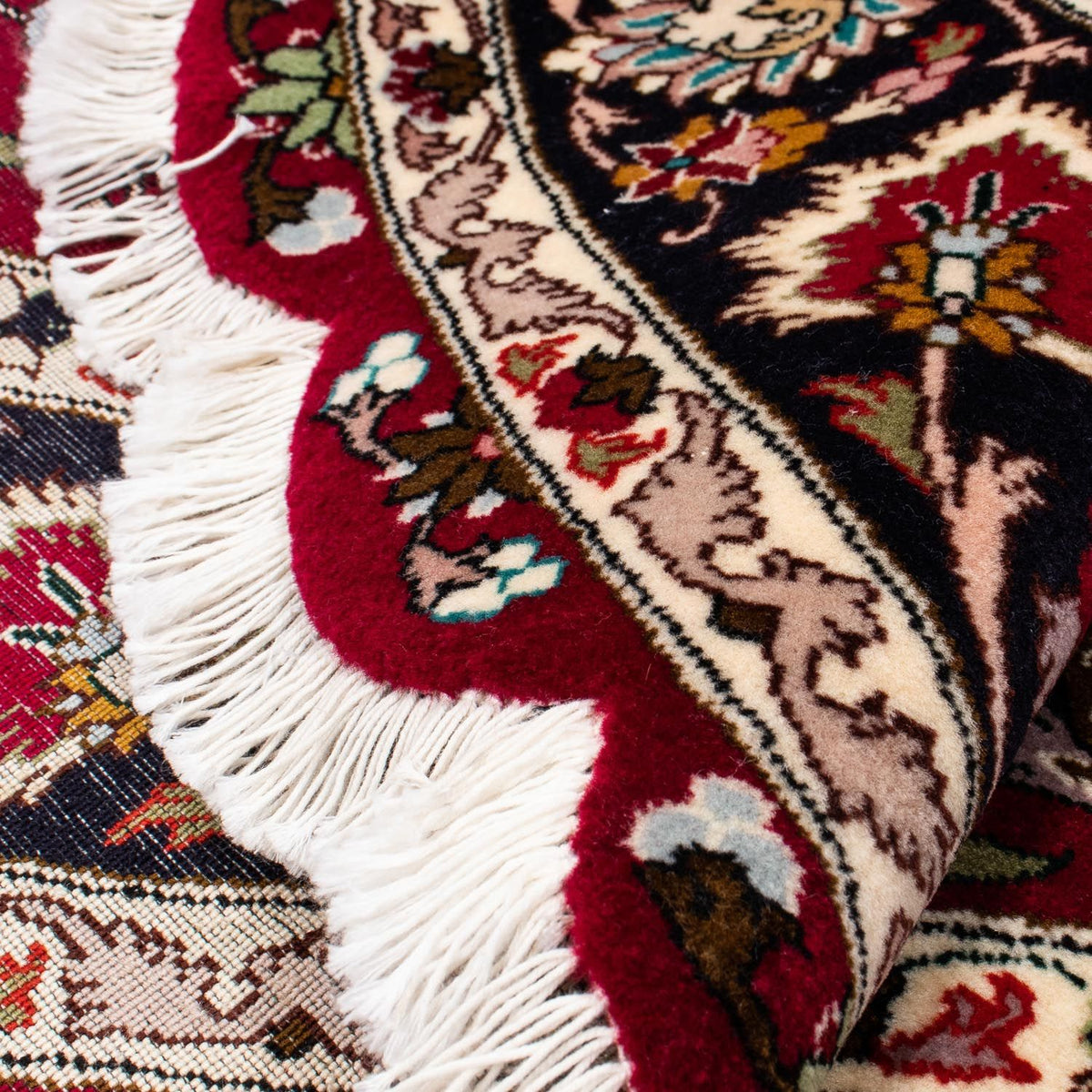 Perzisch tapijt - Tabriz - Royal rond  - 150 x 150 cm - donkerrood