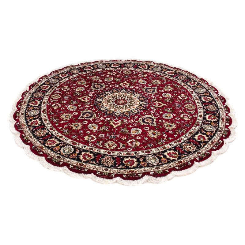 Perzisch tapijt - Tabriz - Royal rond  - 150 x 150 cm - donkerrood