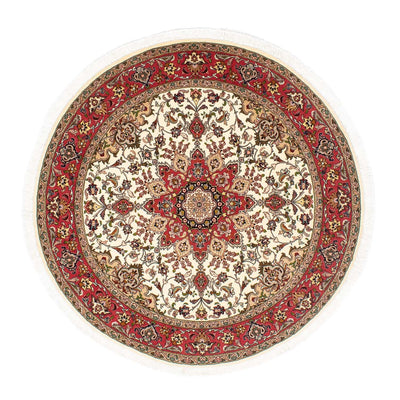 Perzisch tapijt - Tabriz - Royal rond  - 148 x 148 cm - beige