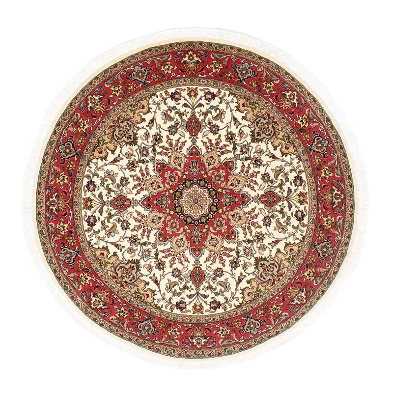 Perzisch tapijt - Tabriz - Royal rond  - 148 x 148 cm - beige
