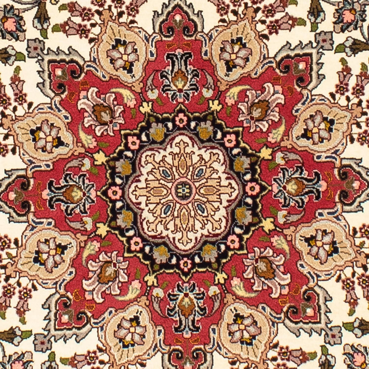 Perzisch tapijt - Tabriz - Royal rond  - 148 x 148 cm - beige
