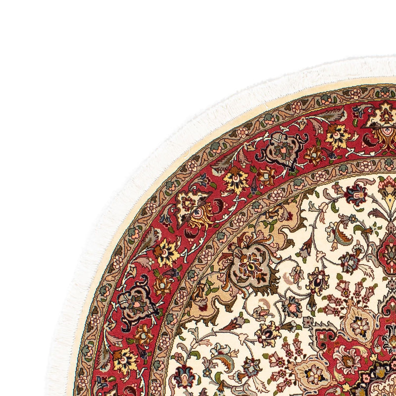 Perzisch tapijt - Tabriz - Royal rond  - 148 x 148 cm - beige