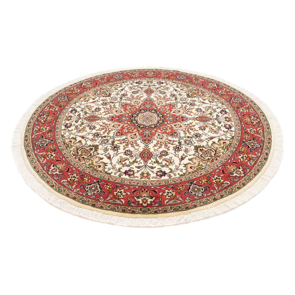 Perzisch tapijt - Tabriz - Royal rond  - 148 x 148 cm - beige