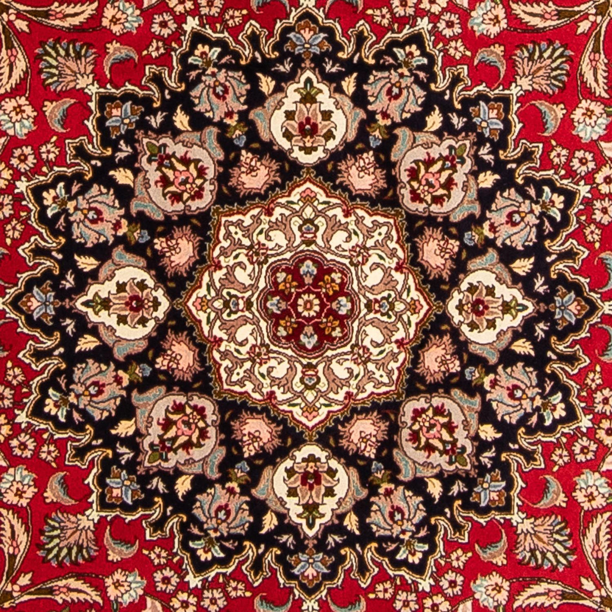 Perzisch tapijt - Tabriz - Royal rond  - 253 x 253 cm - donkerrood