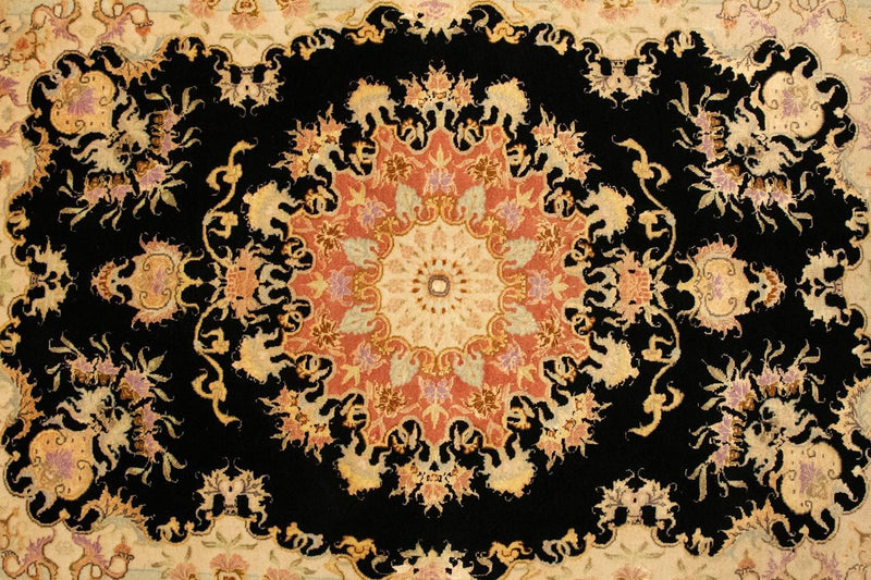 Perzisch tapijt - Tabriz - Royal - 138 x 101 cm - zwart