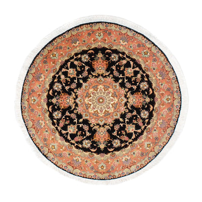 Perzisch tapijt - Tabriz - Royal rond  - 100 x 100 cm - donkerblauw