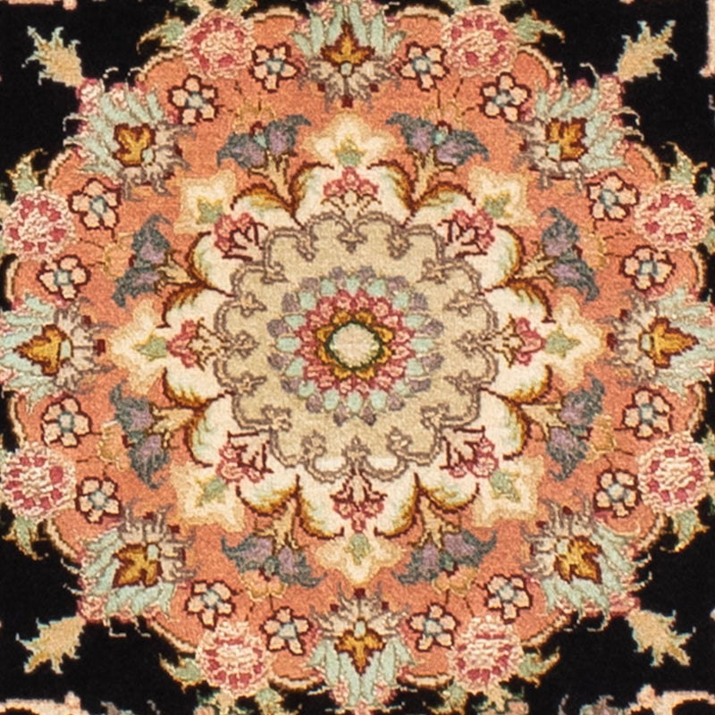 Perzisch tapijt - Tabriz - Royal rond  - 100 x 100 cm - donkerblauw