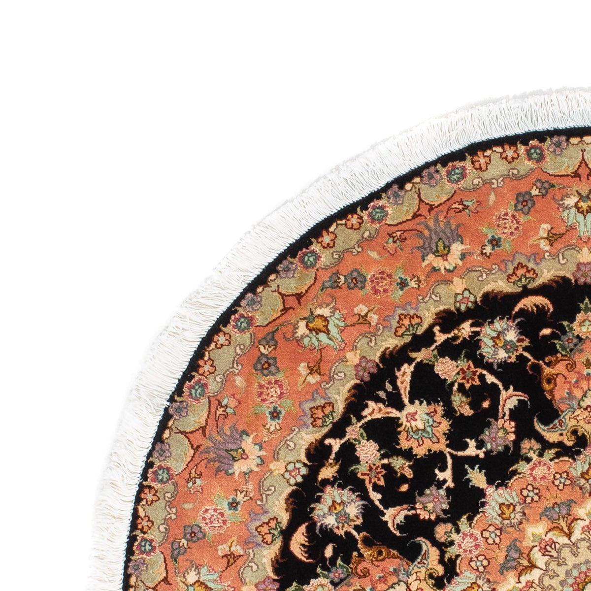 Perzisch tapijt - Tabriz - Royal rond  - 100 x 100 cm - donkerblauw