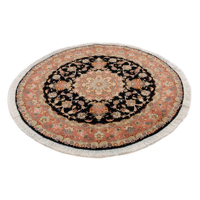 Perzisch tapijt - Tabriz - Royal rond  - 100 x 100 cm - donkerblauw