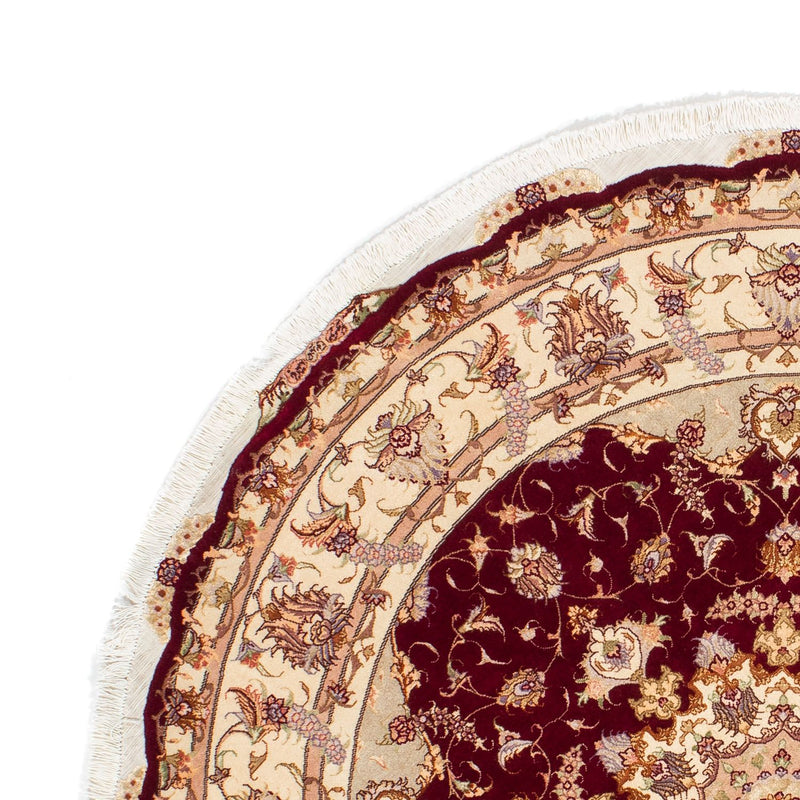 Perzisch tapijt - Tabriz - Royal rond  - 155 x 155 cm - donkerrood