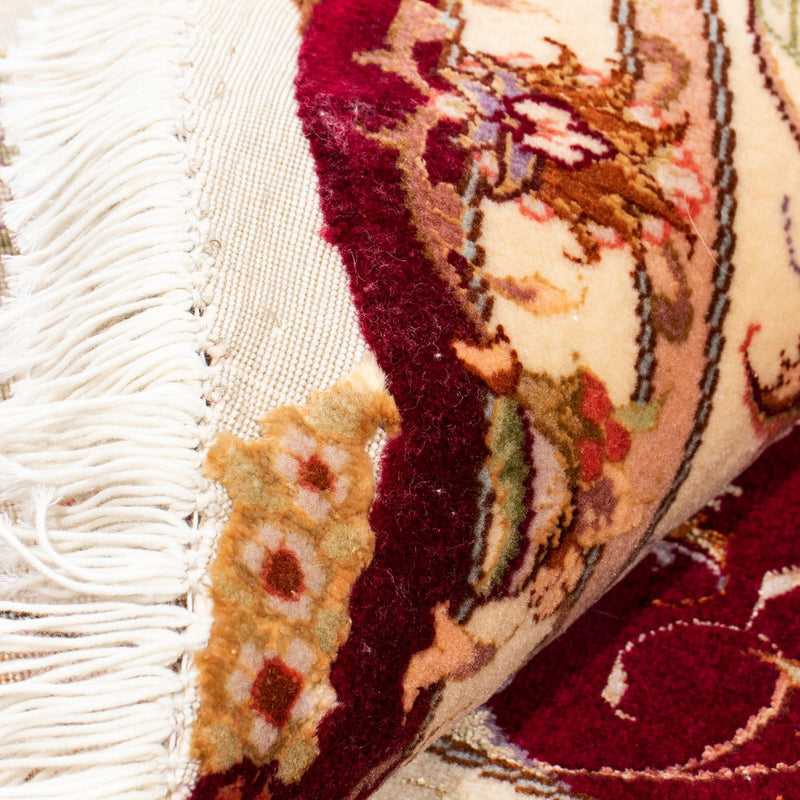 Perzisch tapijt - Tabriz - Royal rond  - 155 x 155 cm - donkerrood