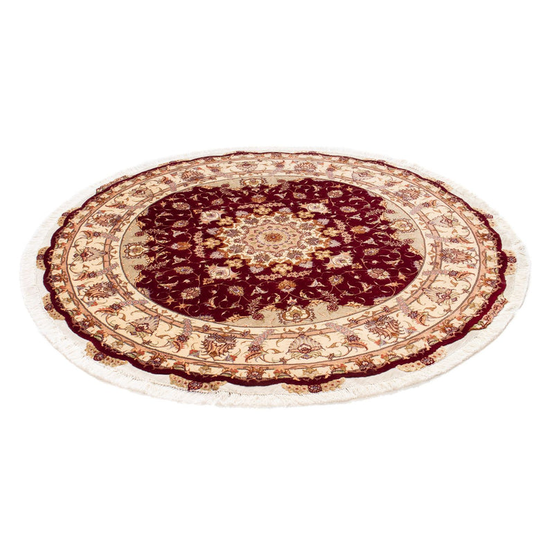 Perzisch tapijt - Tabriz - Royal rond  - 155 x 155 cm - donkerrood