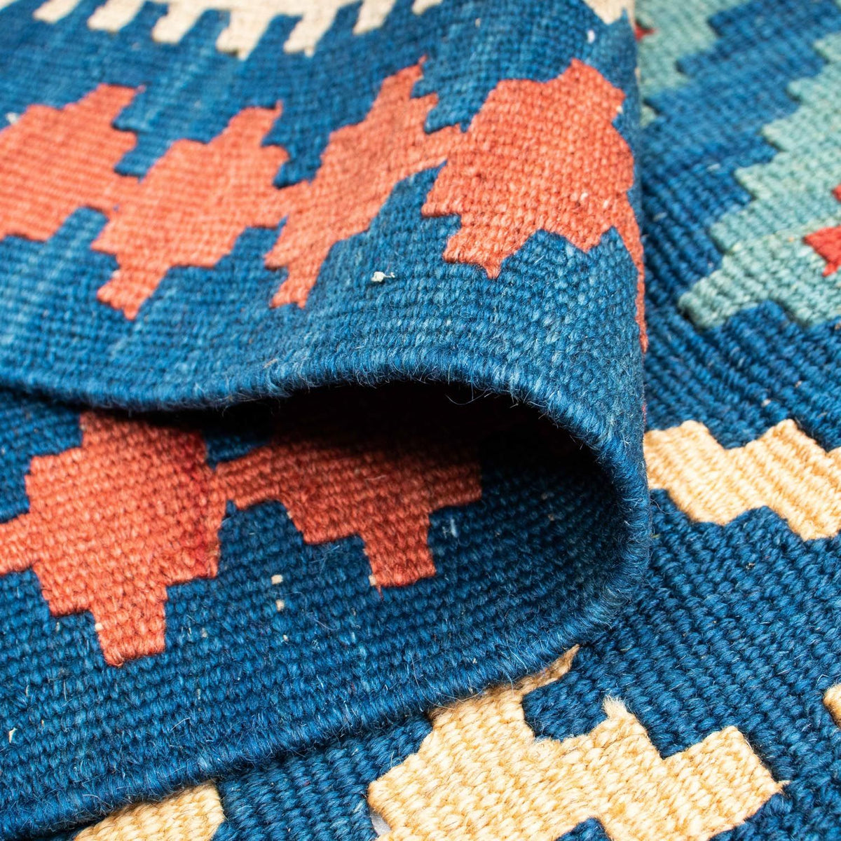 Kelim tapijt - Oosters - 170 x 128 cm - blauw