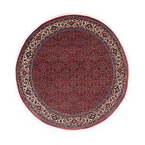 Perzisch tapijt - Bijar rond  - 160 x 160 cm - donkerrood