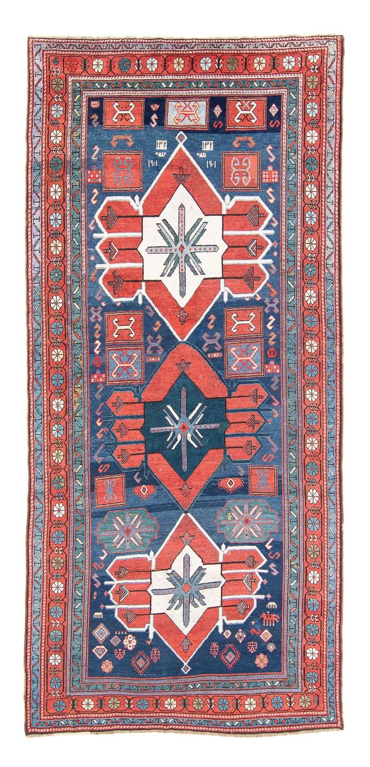 Loper Perzisch Tapijt - Nomadisch - 380 x 170 cm - donkerblauw