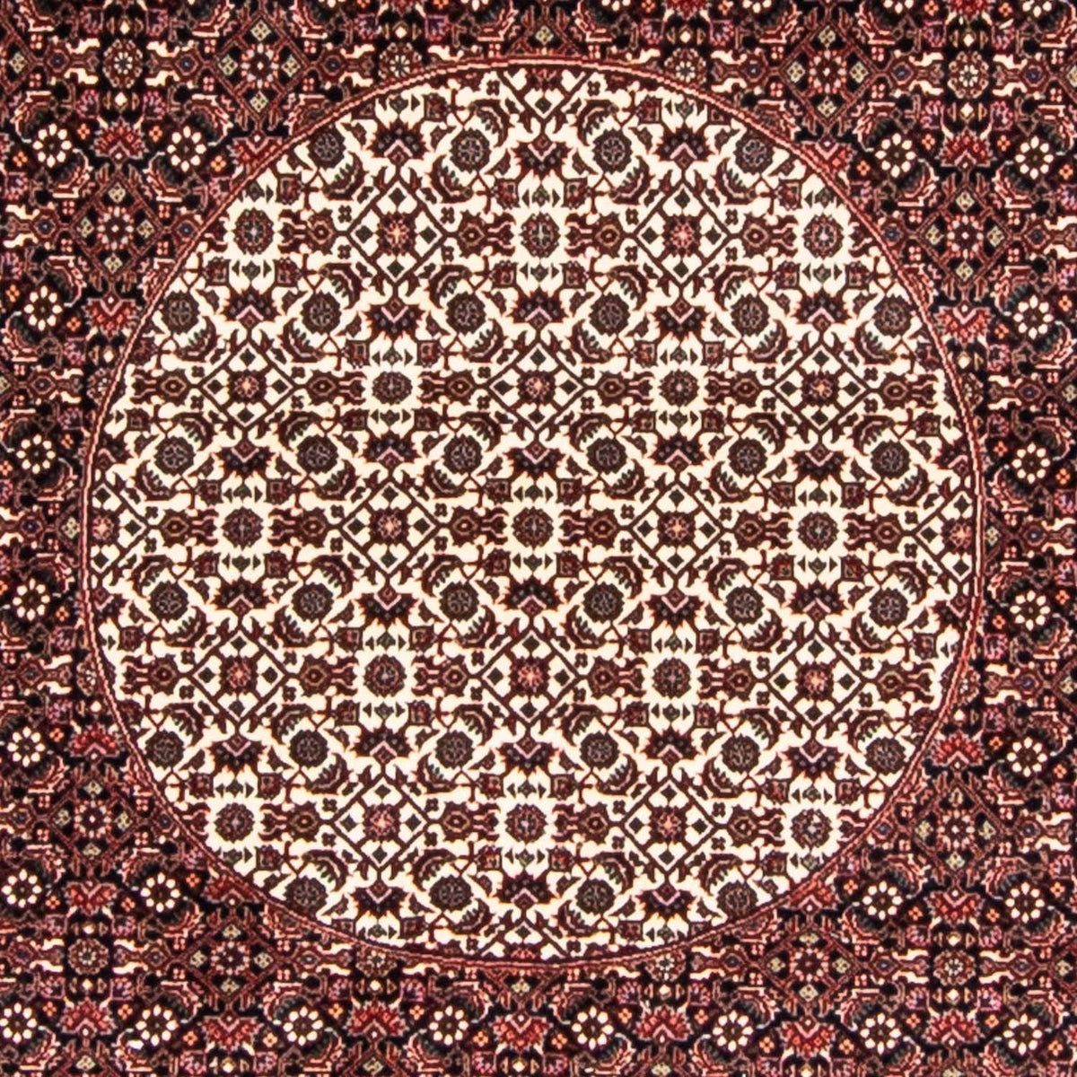 Perzisch tapijt - Bijar rond  - 247 x 247 cm - donkerrood