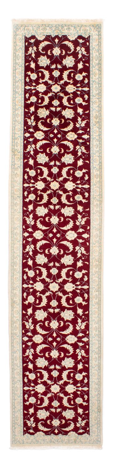 Loper Perzisch tapijt - Nain - 382 x 83 cm - donkerrood