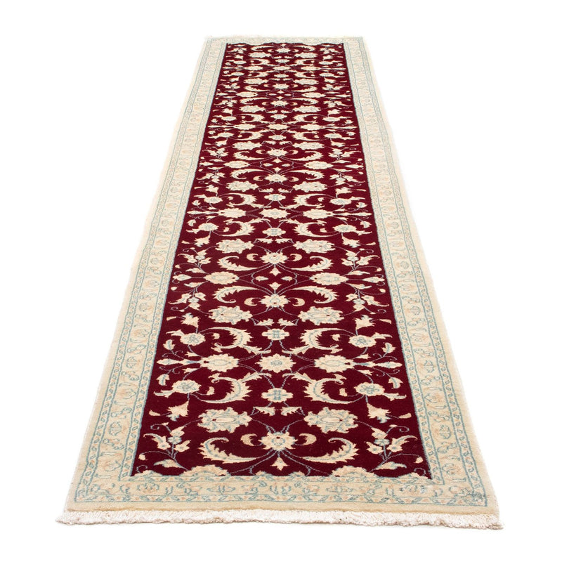 Loper Perzisch tapijt - Nain - 382 x 83 cm - donkerrood