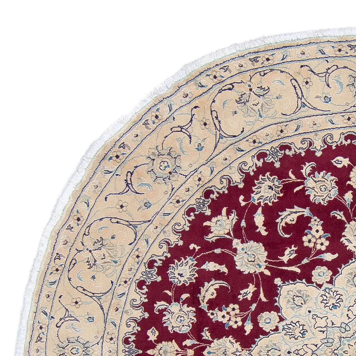 Perzisch tapijt - Nain rond  - 246 x 246 cm - donkerrood