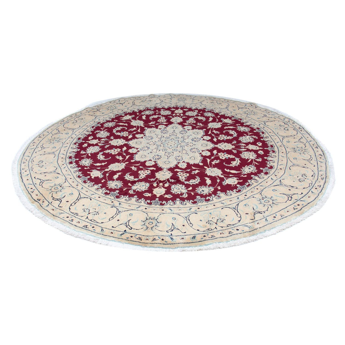 Perzisch tapijt - Nain rond  - 246 x 246 cm - donkerrood