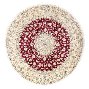 Perzisch tapijt - Nain rond  - 280 x 280 cm - donkerrood