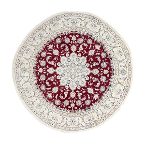 Perzisch tapijt - Nain rond  - 250 x 250 cm - donkerrood
