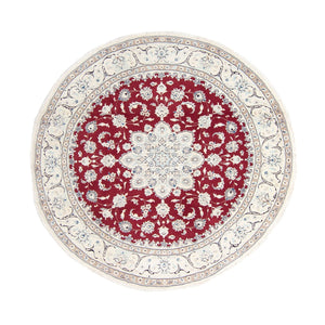 Perzisch tapijt - Nain rond  - 245 x 245 cm - donkerrood