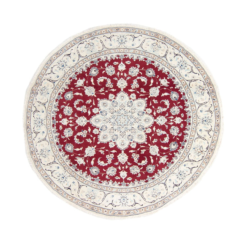 Perzisch tapijt - Nain rond  - 245 x 245 cm - donkerrood