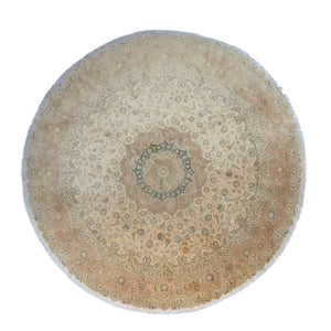 Perzisch tapijt - Tabriz rond  - 290 x 290 cm - beige