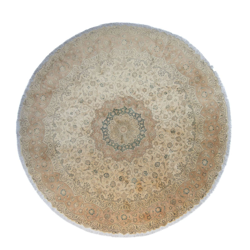 Perzisch tapijt - Tabriz rond  - 290 x 290 cm - beige